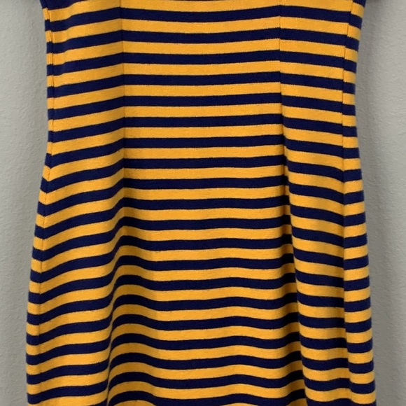 Victor Glemaud DRESS STRIPED RUFFLE SUNSHINE DEEP MARINE Size Medium - Picture 11 of 13